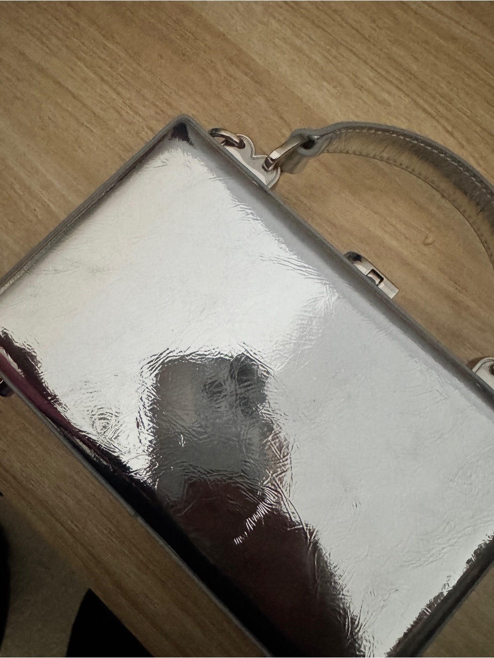 Brandon Blackwood Slim Trunk Mirror Silver Leather Bag - Picture 5 of 6